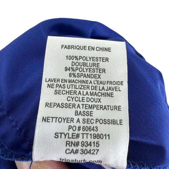 Trina Turk NWT Abasi Royal Blue Lace Embroidered Split Leg Jumpsuit Size 4 - Picture 9 of 9